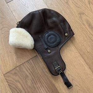 Ricardo Beverly Hills - Leather & Sheepskin Classic Pilot Hat - Brown & Natural